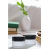 24 Pack 1 Oz Round Clear Glass Cosmetic Jars with Inner Liners and Black Lids, Travel Glass Jars, Cosmetic Containers for Lip Balms, Powders, Makeup,