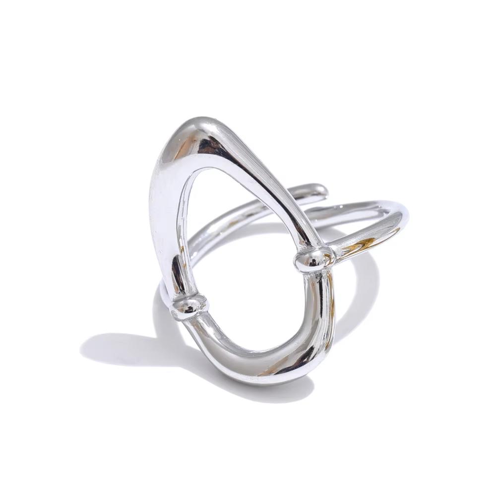 

Yhpup 65mm Minimalist Stainless Steel Oval Hollow Cuff Bracelet Bangle for Women Attractive Chic Jewelry Waterproof