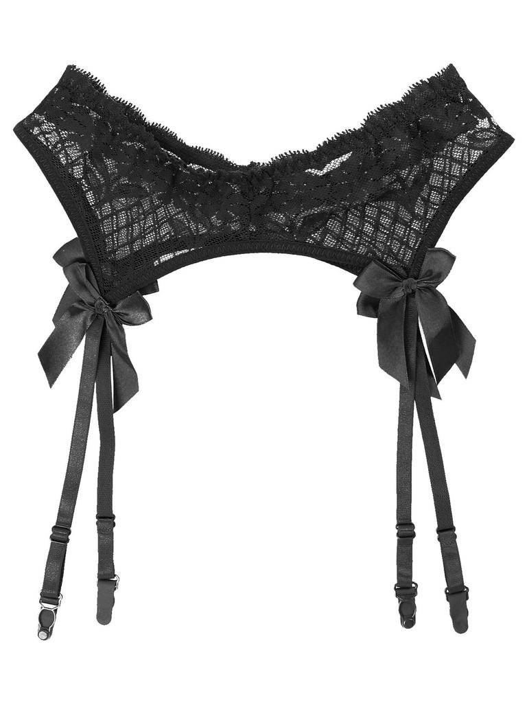 Mens Sheer Lace Suspenders Elastic Waist Garter Belt Sissy Sleepwear Accessories Stocking Holders