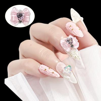 Set da 5 Pezzi Ornamenti per Unghie Effetto Visivo Brillante Tridimensionali Fai da Te 3D Colorati Fiocchi Decorazioni per Nail Art