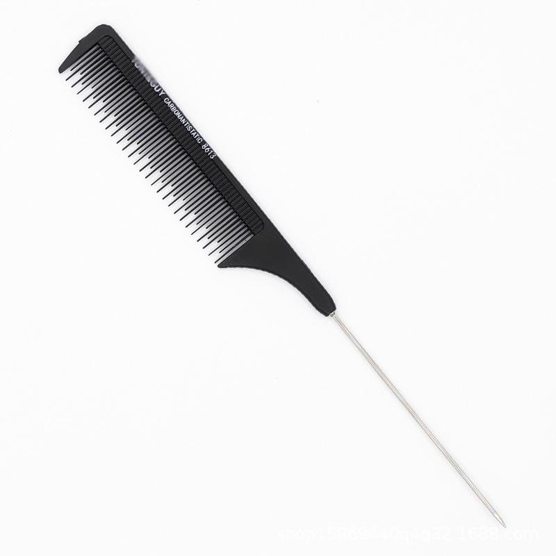 Hairdressing Fine-Tooth Steel Tail Comb for Women's and Men's Haircut & Updo
