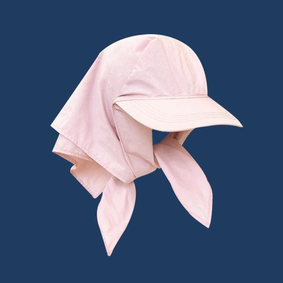 Turban Hat Adjustable Rear Strap Sweet Bow Widened Brim Blocks UV Rays Neck Protection Quick-Dry Ventilated Sun Hat