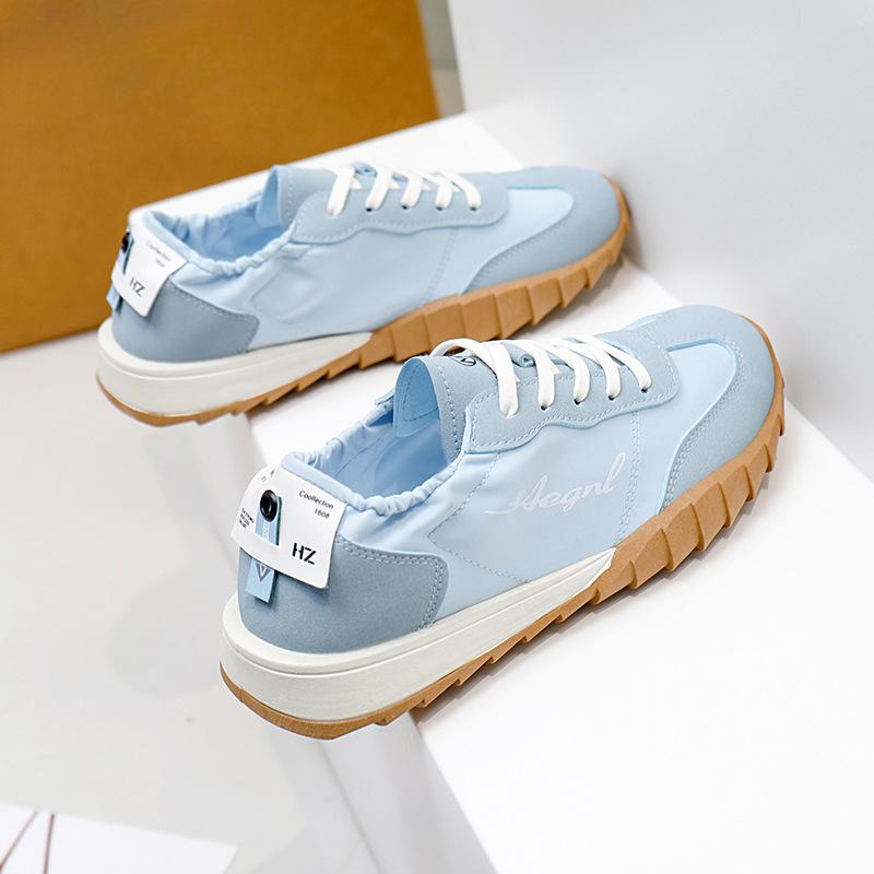 White Shoes for Students Women Summer New Platform Height Increasing Breathable Casual Shoes