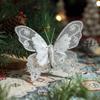 QX2E Set of 3 Glittering Butterfly with Clip for Christmas Tree Holiday Decoration