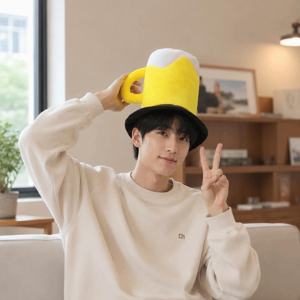 Creative Beer Mug Hat Cartoon Halloween Headgear Cute Cosplay Headgear Party Decoration