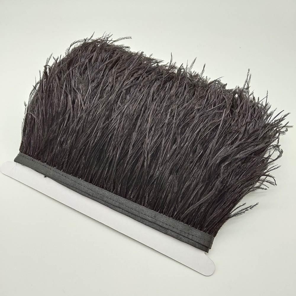 1 Meter Lint Kwast Natuurlijke Struisvogelveren Naaidecoratie Pluizige Textuur Struisvogelveren Rand 8-10cm Breed Kledingstof