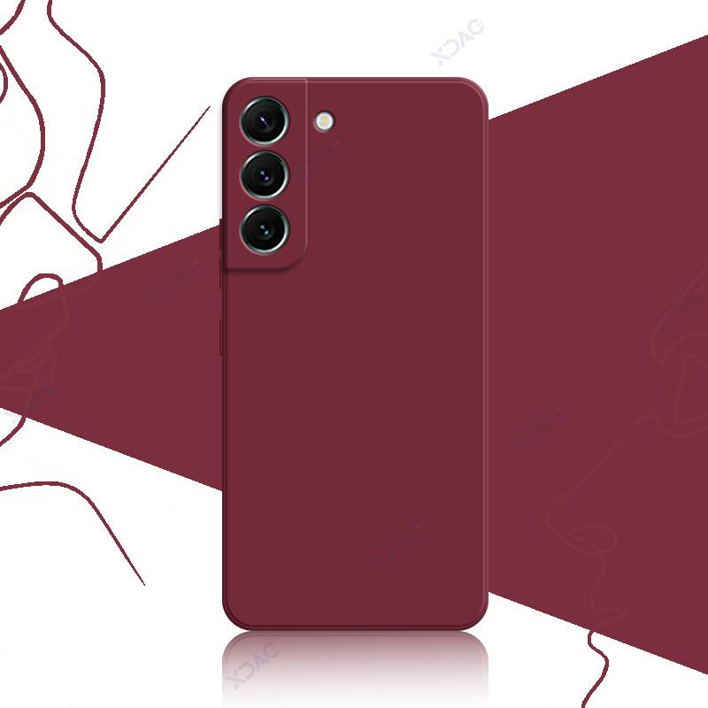 Luxury Square Liquid Silicone Cases for Samsung Galaxy S21 FE S22 Plus Ultra 5G 360 Soft Phone Back Covers Armor Coque