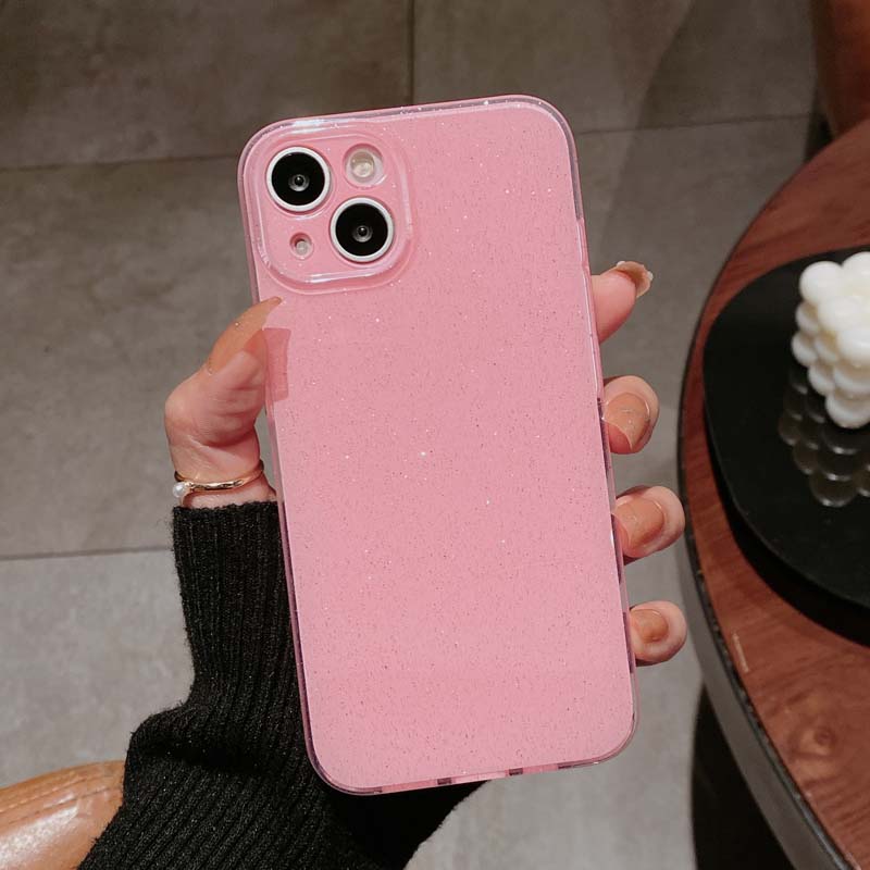 Solid Color Crystal Glitter Phone Case for IPhone 16 15 13 14 Plus 12 11 Pro Max Soft Silicone Candy Jelly Protective Back Cover