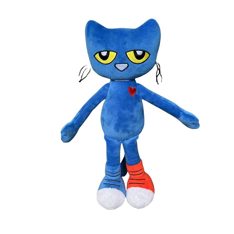 28cm Kawaii Pete Cat Plush Toys Movie Stuffed Animal Simulation Cat Doll Toys for Kids Birthday Presents for Girls Room Decor
