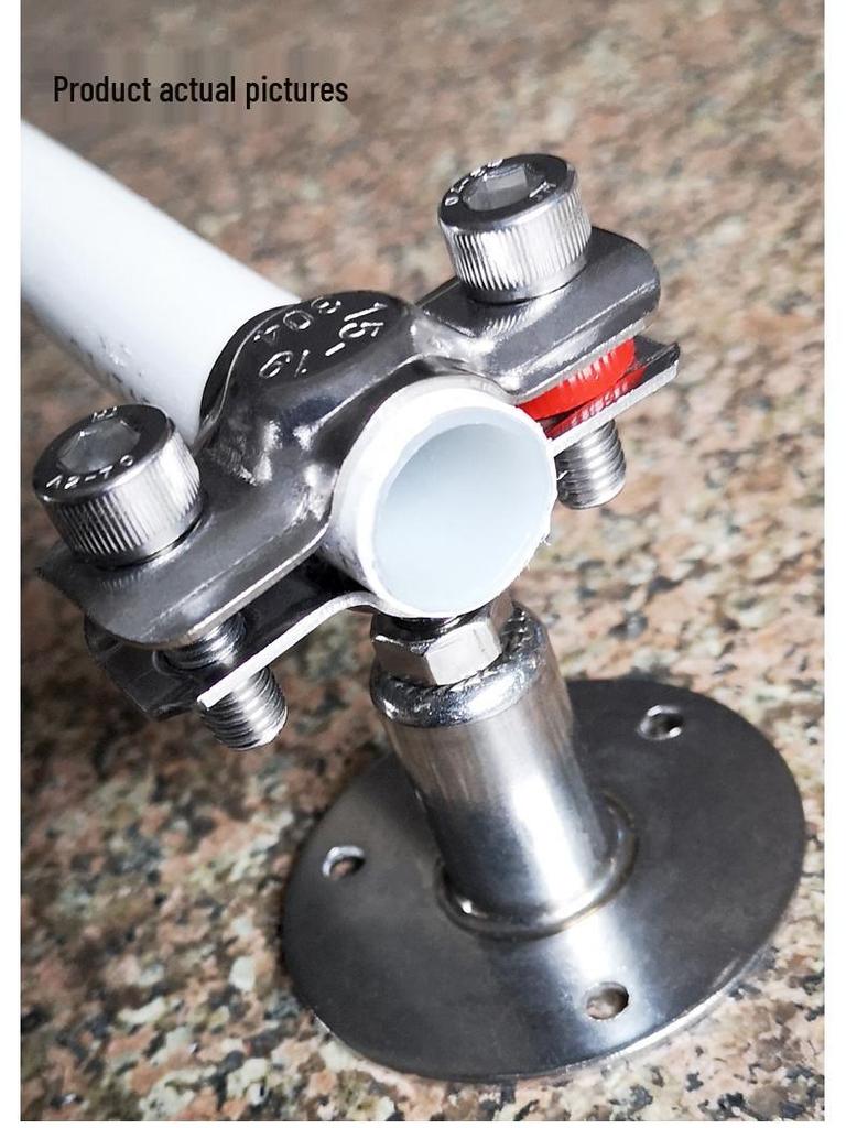 Stainless Steel Adjustable Gas Pipe Clamp with Hole-Free Fixing Design