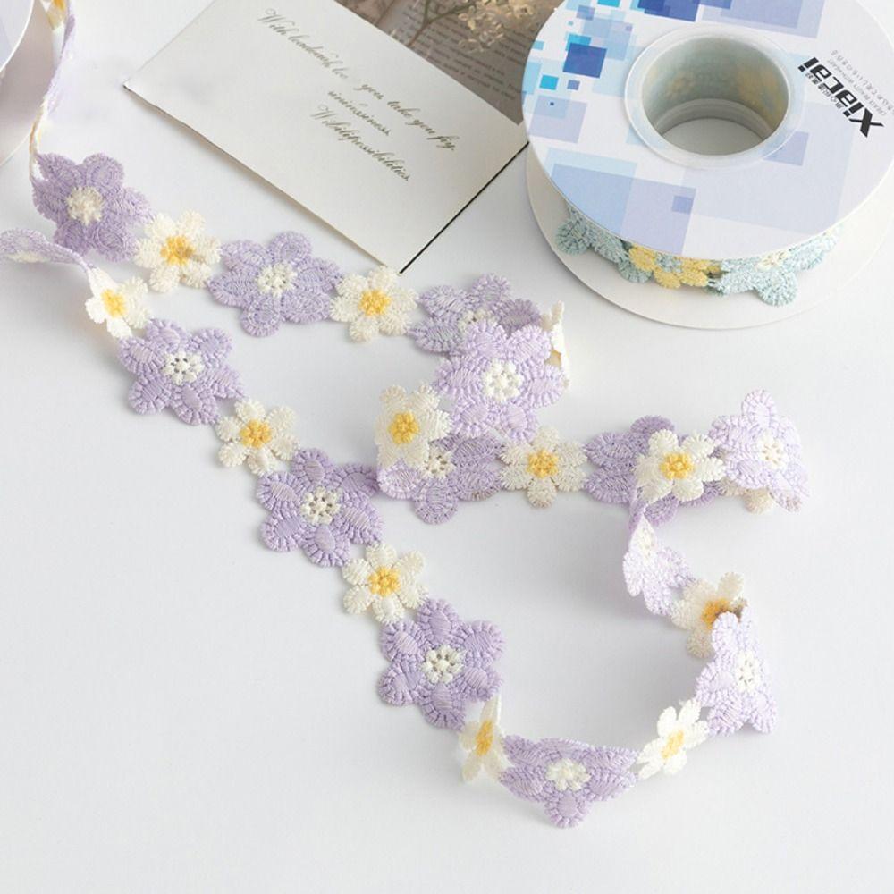 Flower Pattern Design Gift Packaging Ribbon Cute Flower Printed Satin  Christmas Party Supply