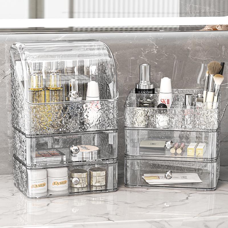 Glacier Pattern Makeup Organizer with Dustproof Drawers