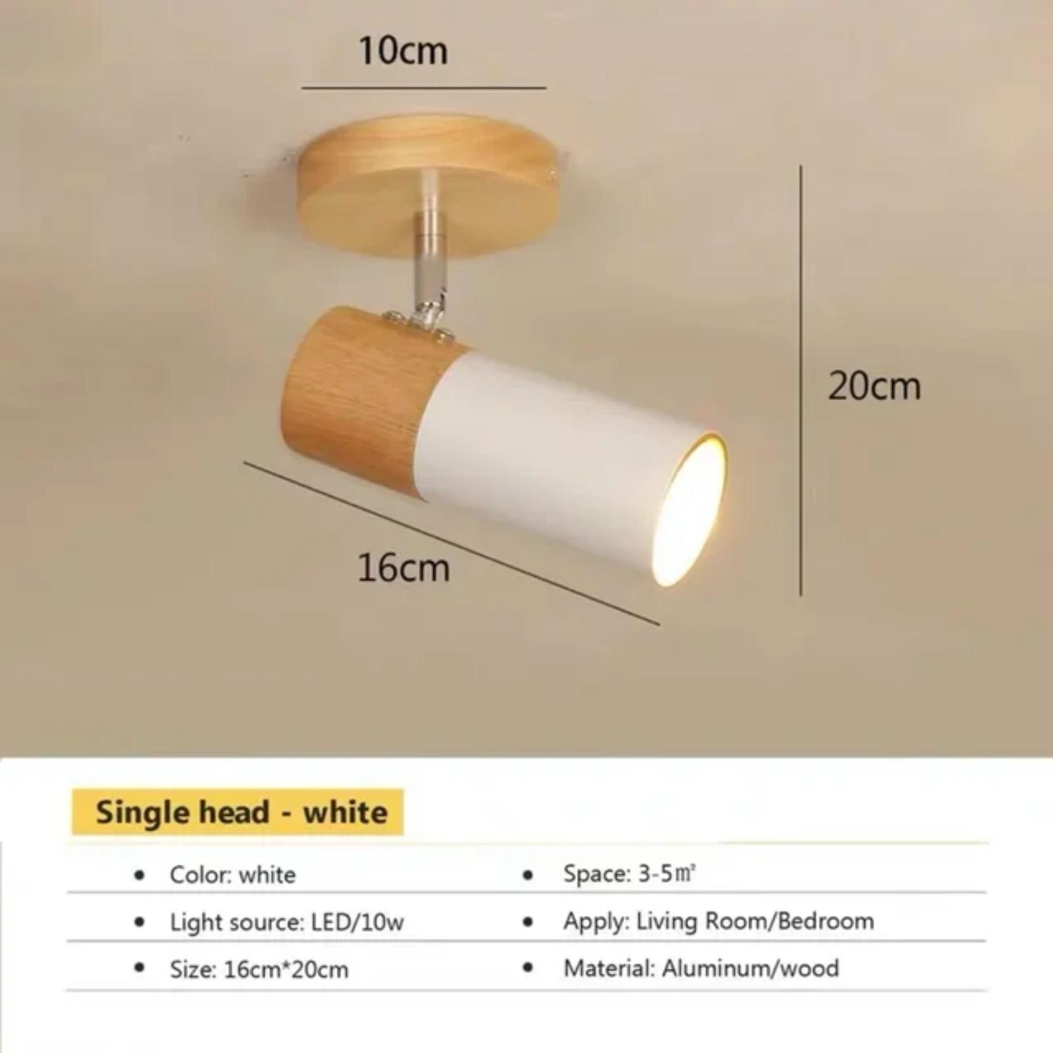 

Новый скандинавский современный деревянный потолочный светильник для спальни, столовой, кухни, гостиной, прожектор для внутреннего освещения, вращающийся декоративный светодиодный светильник Warm White белый