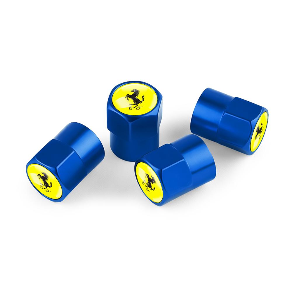 4pcs Car Aluminum Styling Emblem Wheel Tire Valve Stem Air Caps For Ferrari Roma 488 296 SF90 F8 F80 849 KC23 SP8 F40 599 575M JG4