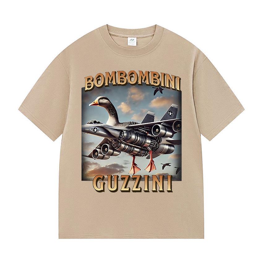 Bombombini Guzzini Funny Goose Meme Graphics T Shirts Men Women Summer Cotton Short Sleeve T-Shirt Fashion Casual O-Neck T Shirt