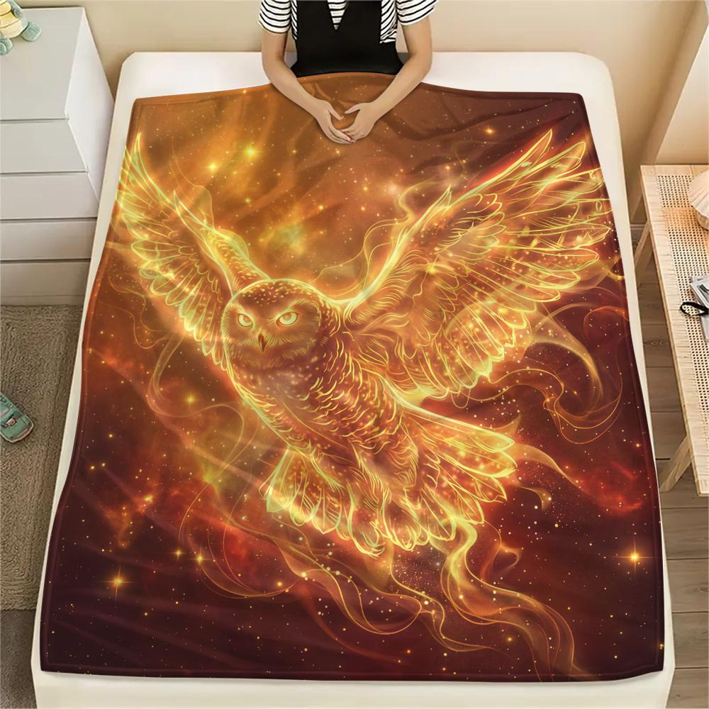 Goldenes Licht Kleintier-Print Flanelldecke, Hohe Qualität, Bequem für alle Jahreszeiten, Heimdekoration, Wärme und Komfort, Perfekt für Weihnachtsgeschenke