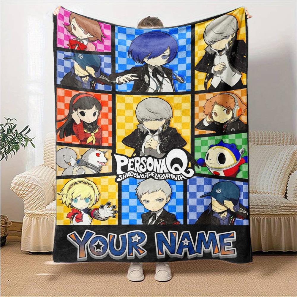 Name Custom Persona 5 Game Print Flannel Blanket High Quality Warm Comfortable Cover for All Seasons Perfect for Gifts Home Decor