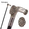 Silver Resin Eagle Tree Root Head Walking Cane Fashion Decorative Steel Stick Gentleman Elegant Cosplay Cane Knob Crosier 94cm
