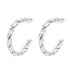 Hot-selling earrings, fashionable stainless steel earrings, trendy simple twist line round women's earrings jewelry