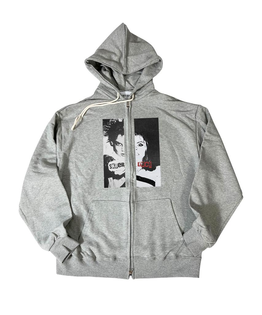 Sk8Er Rock Boy Or Girl Sweat Hood Zip-Up ((Melange Gray))