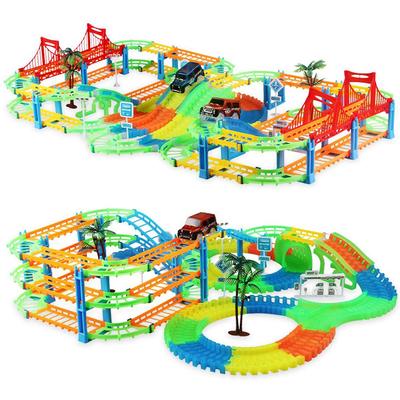 Flexible Railway Tracks Car Toys DIY Magical Track Road Set Rail Car Assembly Train Model Toys Gifts