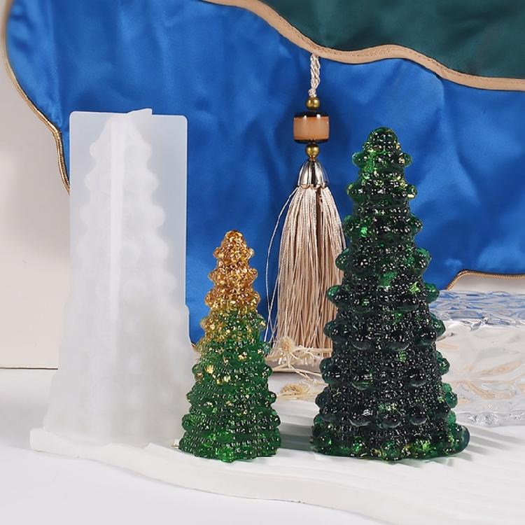 DIY Crystal Epoxy Resin Mold Christmas Tree Handmade Molds Small Night Light Table Decorations Mirror Silicone Mould