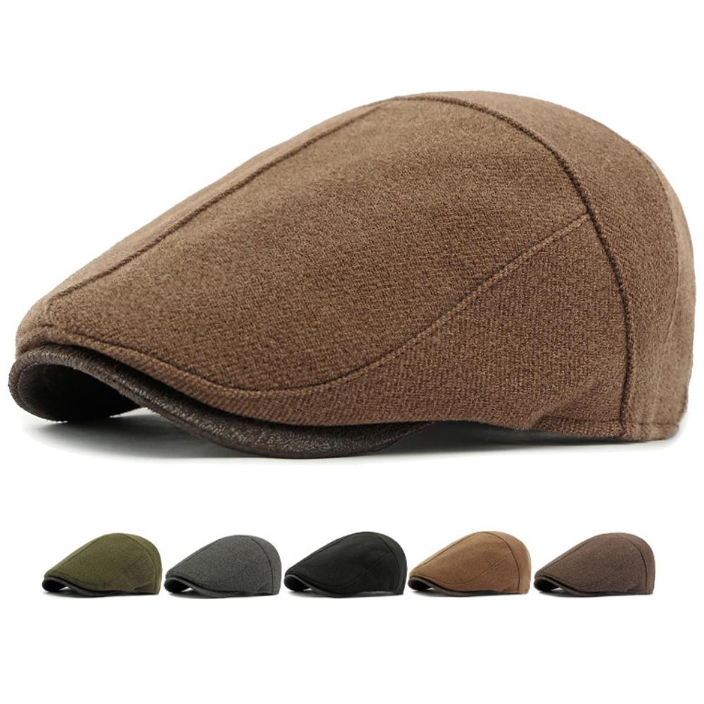 HT4941 Mens Berets Women Autumn Winter Wool Beret Hat Male Female Ivy Flat Cap Vintage Artist Painter Hat Adjustable Beret Cap