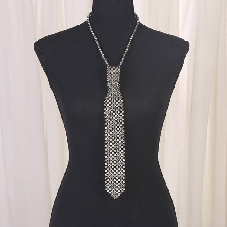 Elegant Pearl Necktie Unique Pearl Necklace for Girl and Women Social Gatherings