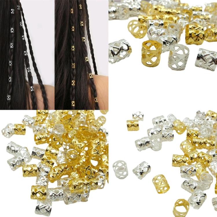 100PCS Hair Braid Dreadlock Beads Braid Spirals Braid Hair Extension Hair Rings