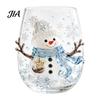 Unique Holiday Gift for Friends Christmas 3D Glass Tumbler, Santa Snowman Tree Sculpted Cup, Drinking Glasses Decorative Drinkware, Festive