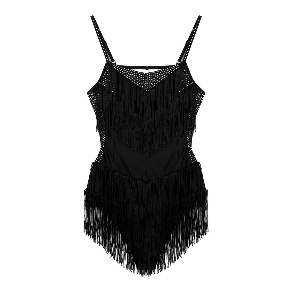Cheap Women Latin Dance Dress Dancer Performance Costume Tassel Fringed