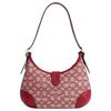 Coach Hamptons 26 Signature Print Fabric And Leather Shoulder Bag Medium Women Shoulder Bag Silver Ruby Ivory CY931-LHXJA