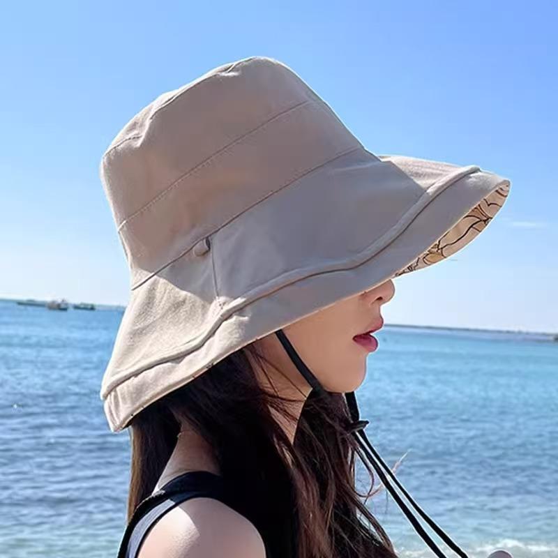 New Women's Summer Double-sided Large Brim Sun Hat Temperament Versatile Sun Protection Hat Face Protection UV Sun Hat
