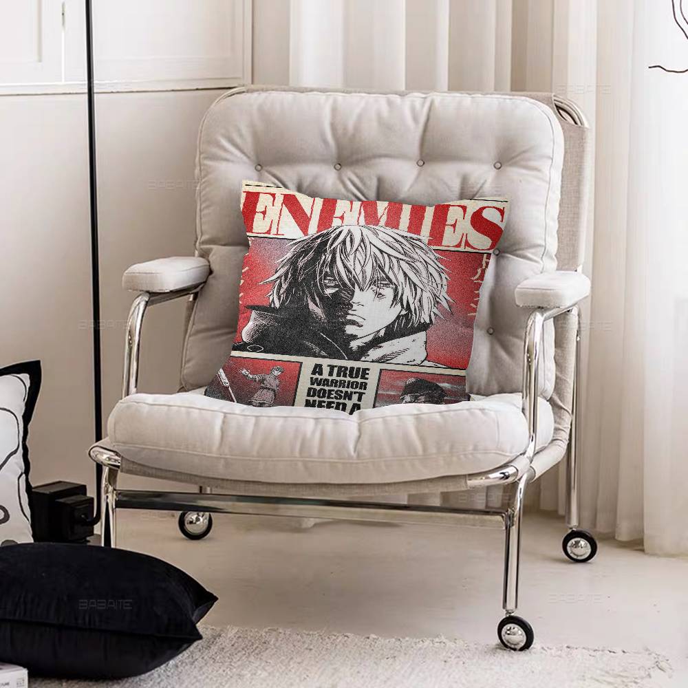 Крутой V-Vinland S-Saga Аниме Кленовый Дизайн Наволочка Счастливый Осенний Урожай Декор Праздничный Декор Наволочка 12x12Inch