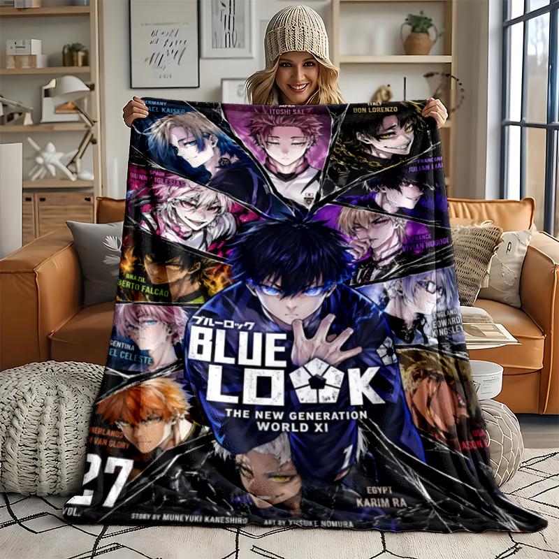 Blue Lock Ultra Soft Flannel Throw Blanket Warm Cozy Blanket for Bed Couch or outdoor best gift