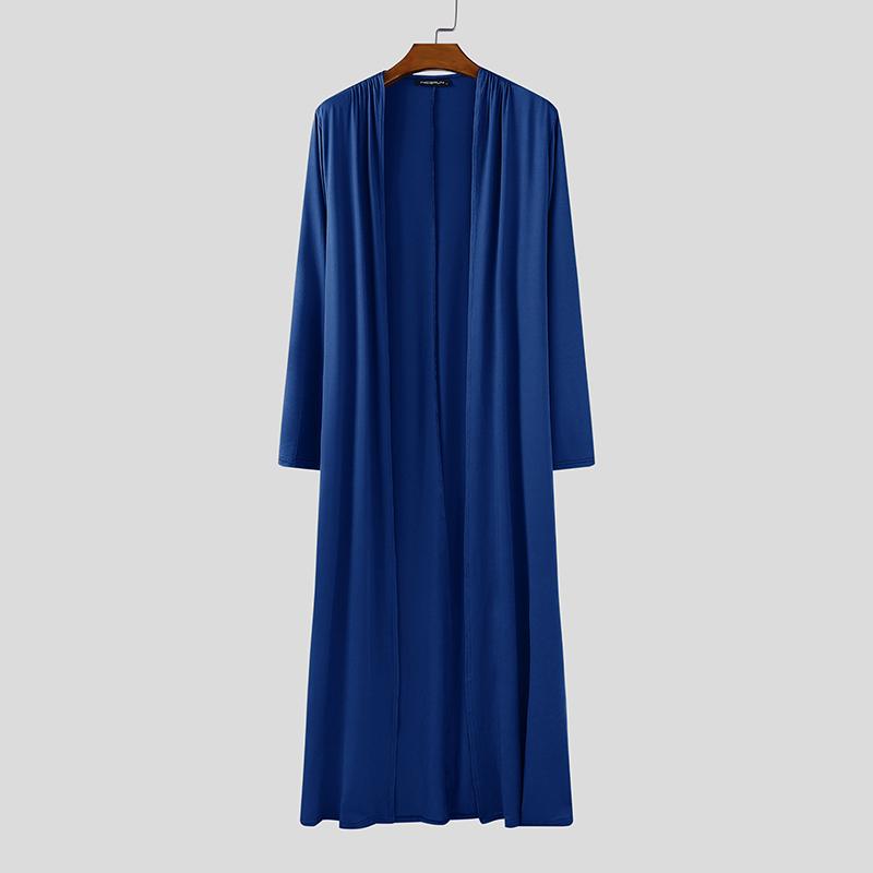 INCERUN S-5XL Men Long Sleeve Open Front Casual Long Cardigan Coats