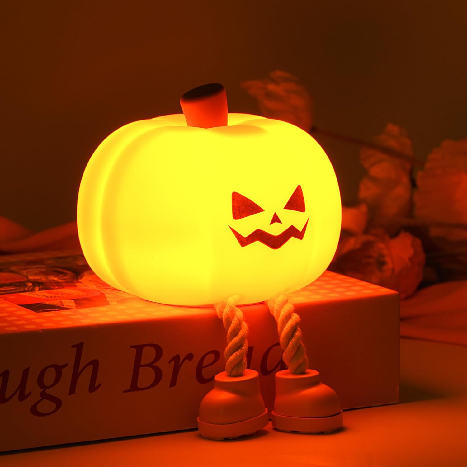 

Pumpkin LED Lamp Silicone Dimmable Bedroom Nursery Nightlight Rechargeable Bedside Touch Lamp Woman Kids Office Desk Birthday Gifts Halloween Decor Halloween
