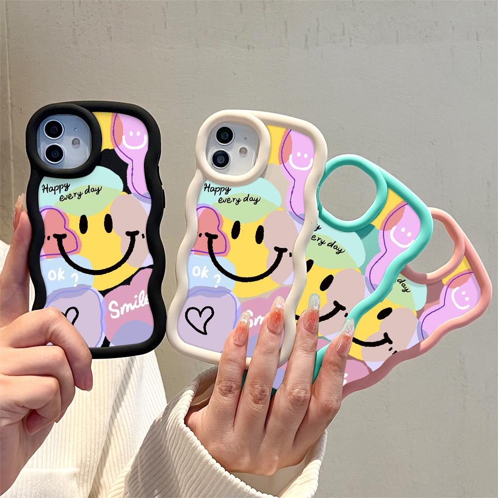 Big Wave Edge Soft silikonový materiál Macaron Pouzdro na telefon Nárazuvzdorné ochranné gumové pouzdro pro iPhone Samsung Huawei Honor Xiaomi Redmi OnePlus Moto