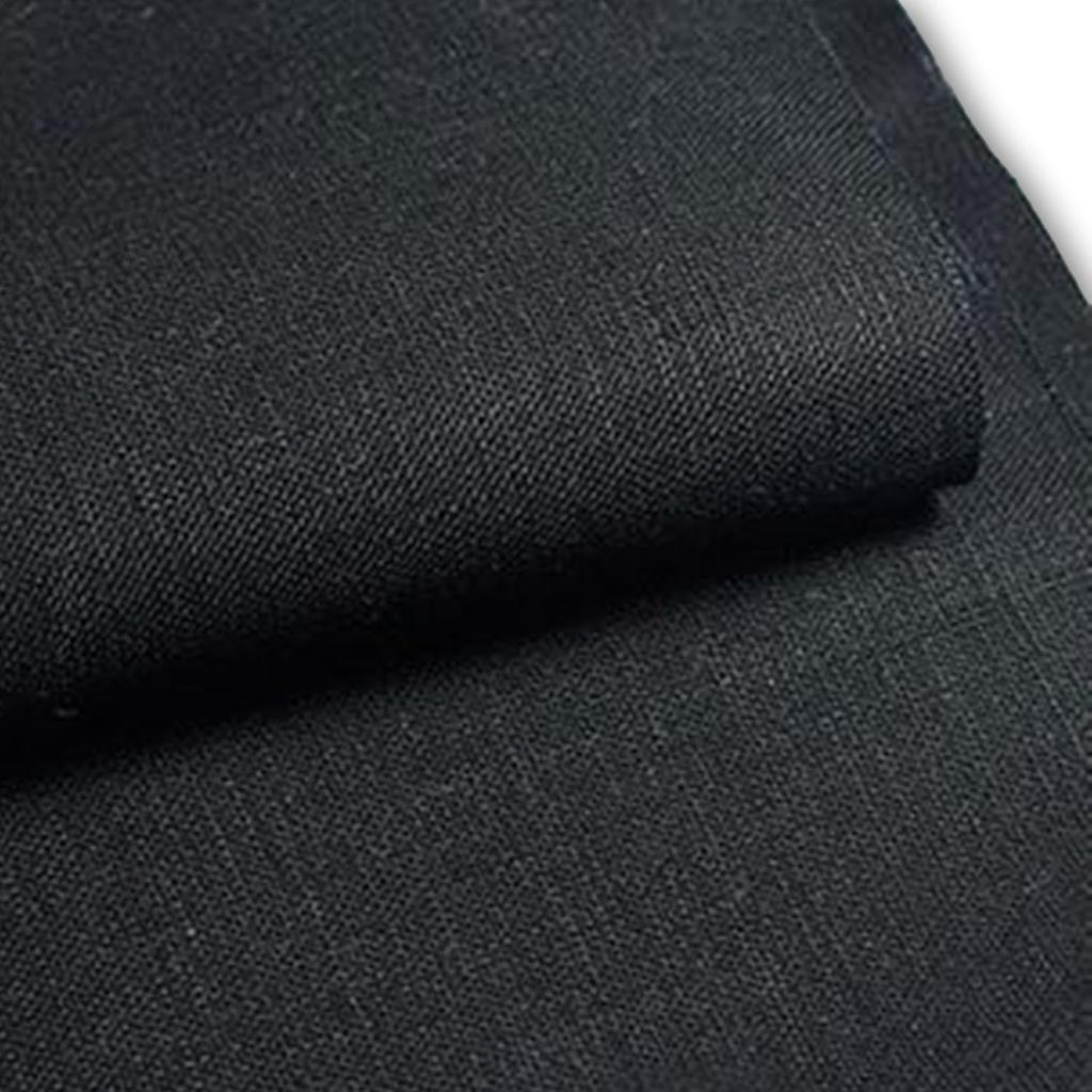 moonfarm Linen Available in 9 135cm x Solid Color for Crafts Fabric, 100% Linen, Colors, 1m, (Black),