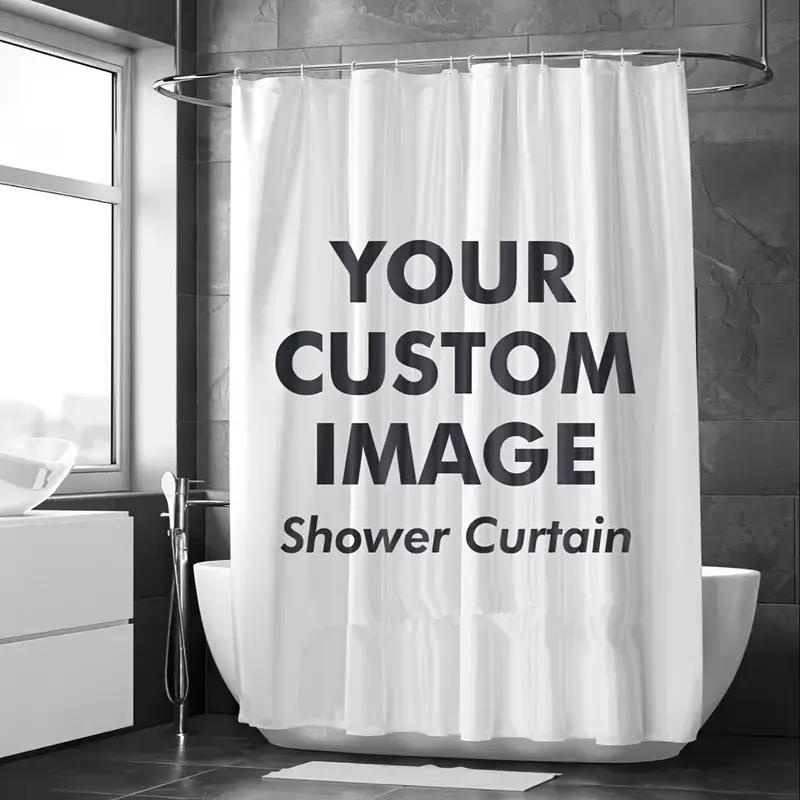 Personalized Shower Curtain Polyester Waterproof Customized Photo Bath Curtain With Free Hooks Mildew Proof Bathroom Decoration