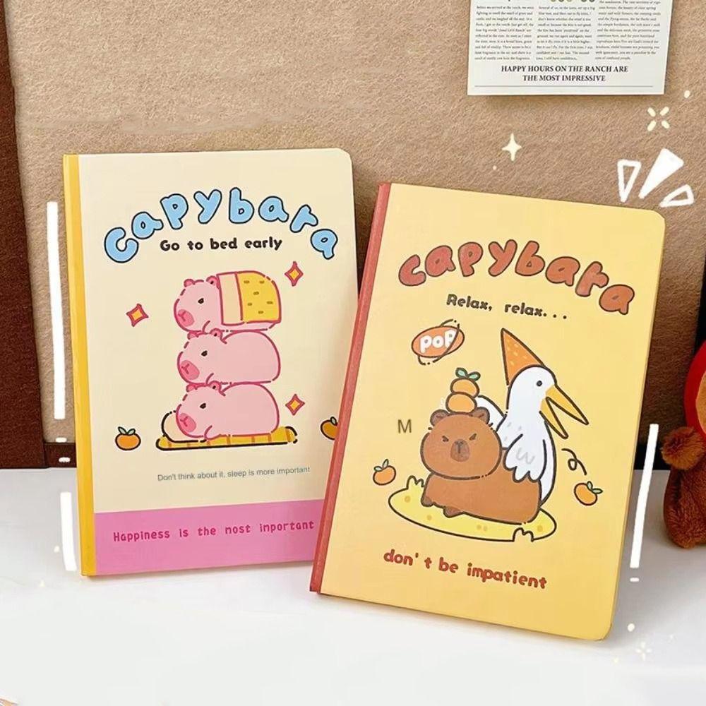 Portable Capybara Notebook A5 Hand Account Book Cute Capybara Memo Pad  Back To School Supplies