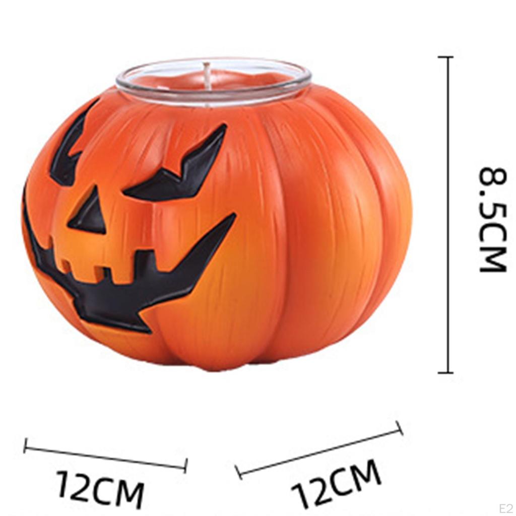 Flicker Pumpkin Tea Lights Candlestick Thanksgiving Ornament, Fall Home Votive Candles Halloween