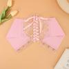 Women Wide Lace Corset Waist Belt Flower Embroidery Nylon Waistband Strap Stretchy Decorative Slimming Body Belts