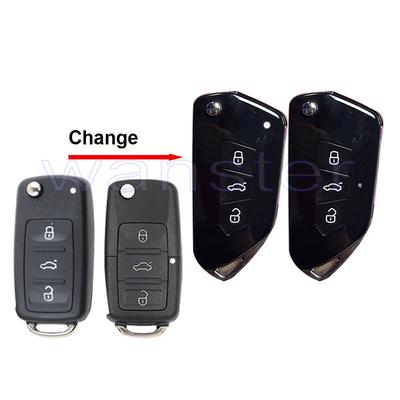 Coque de Clé de Voiture Remplaçable pour Skoda Seat B5 Mk6 Caddy Tiguan Octavia Pour Volkswagen Jetta Golf Polo Passat Beetle