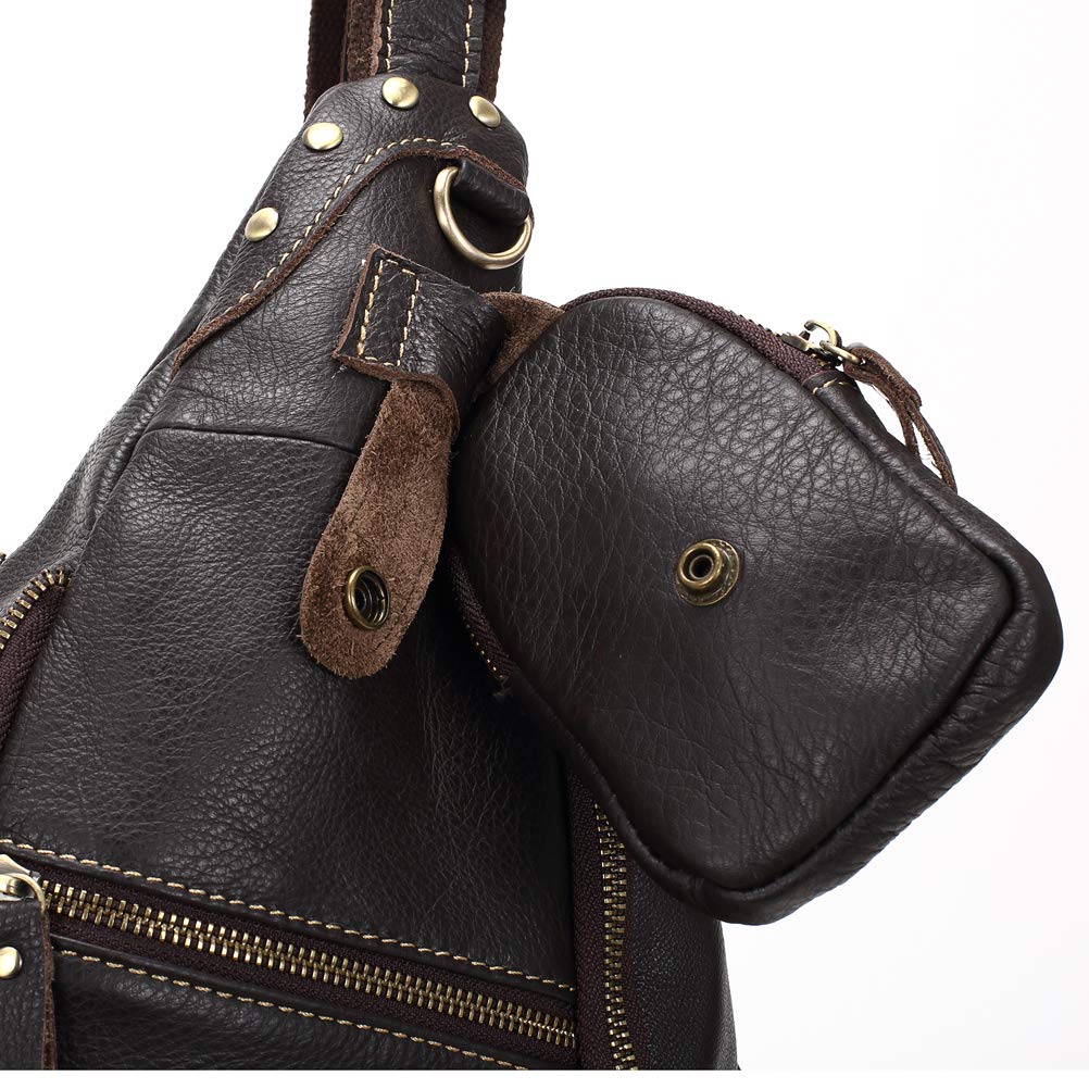 Meigardass Genuine Leather Crossbody Bag for Large Expandable Cowhide iPad and Folding Umbrella Storage Men, Capacity, Gusset, One-Shoulder Bag,