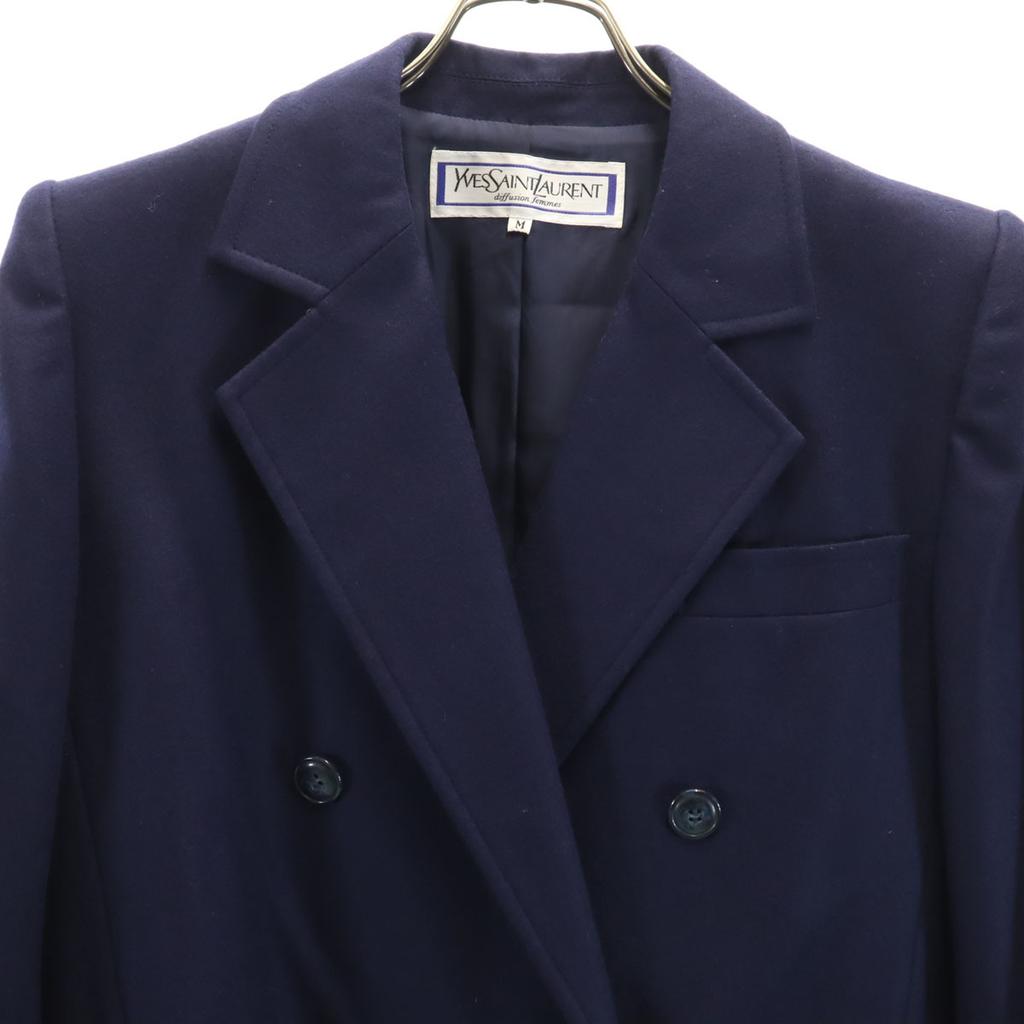 YVES SAINT LAURENT 90s Old double tailored jacket M Navy Women Used