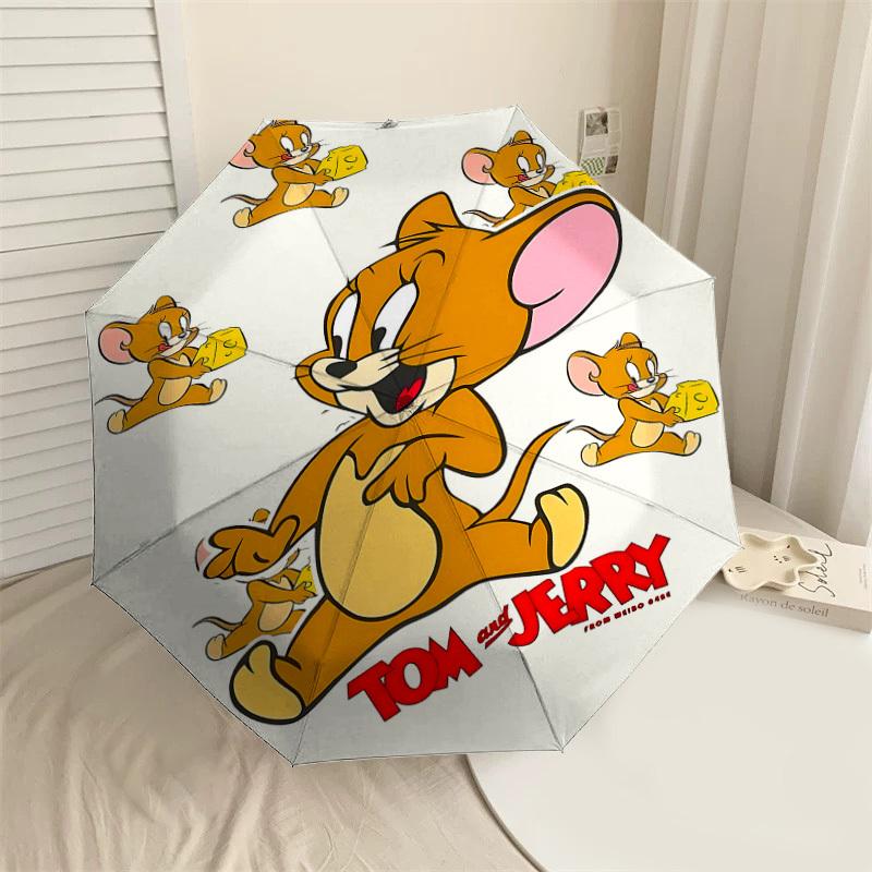 

1PC Warner Tom Jerry Automatic Open/Close Umbrella with Windproof, 23-Rib Sturdy Canopy, Durable Ribs1240A