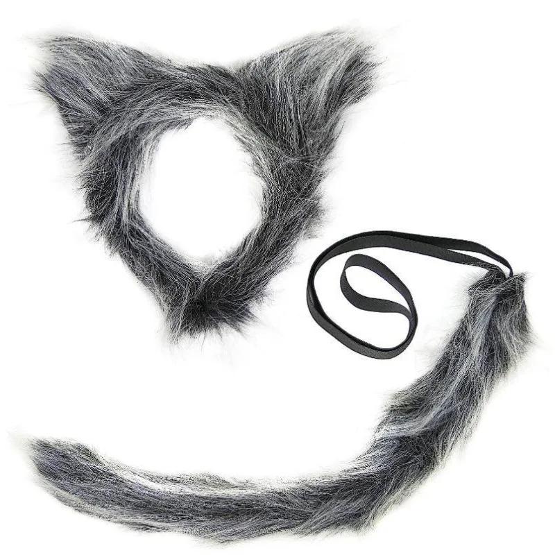 Bentiță cu Urechi de Lup pentru Fete, Fustă cu Coadă, Mască, Set Costum Lup Cosplay, Costum Scenă Copii, Cadou de Ziua de Naștere, Halloween, Rochie Animal