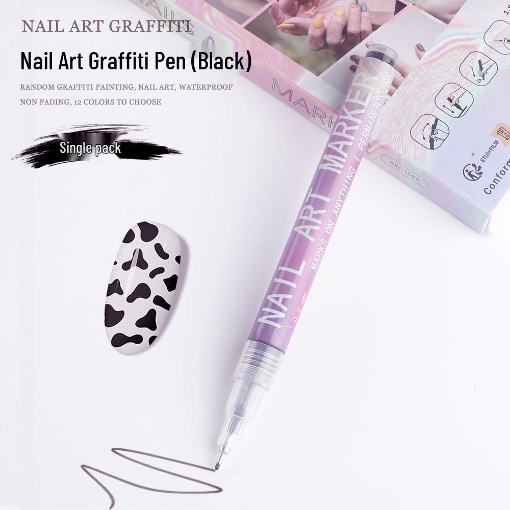 Shein Cross-Border Hot Sale Nail Art Pen Set - DIY Color Painting & Graffiti Highlighter Acrylic Marker for Outlining