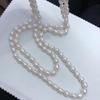 Collar Largo de Perlas de Agua Dulce Genuinas con Cuentas - Joyería Versátil para Apilar Regalo para Amigos y Familiares